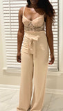 Taupe Boxy Lace Jumpsuit